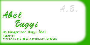abel bugyi business card