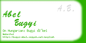 abel bugyi business card